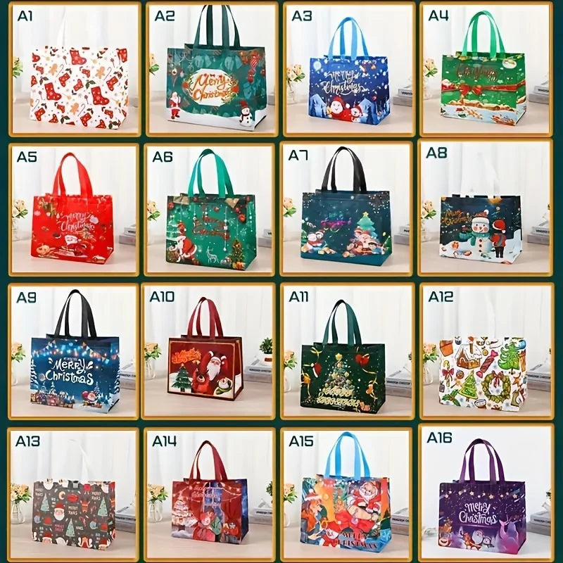 Large Reusable Christmas Gift Bags – Santa, Tree & Snowman Christmas Gift Bags Axl