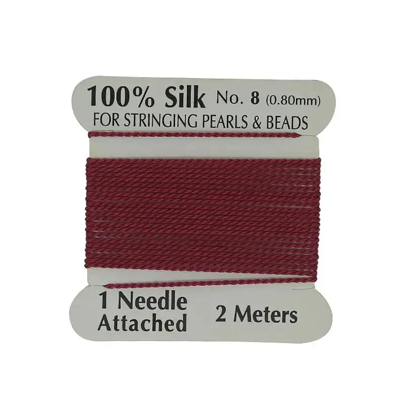 0.8mm Natural Silk Cord 2M – Multicolor DIY Jewelry Making Jewelry Making Cord Axl Dark red