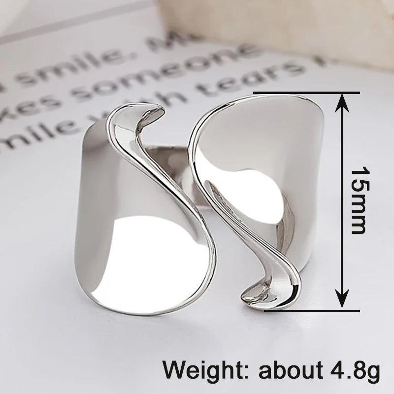 Huitan Geometric Wide Opening Ring for Women | Brass Fashion Fashion Ring Axl