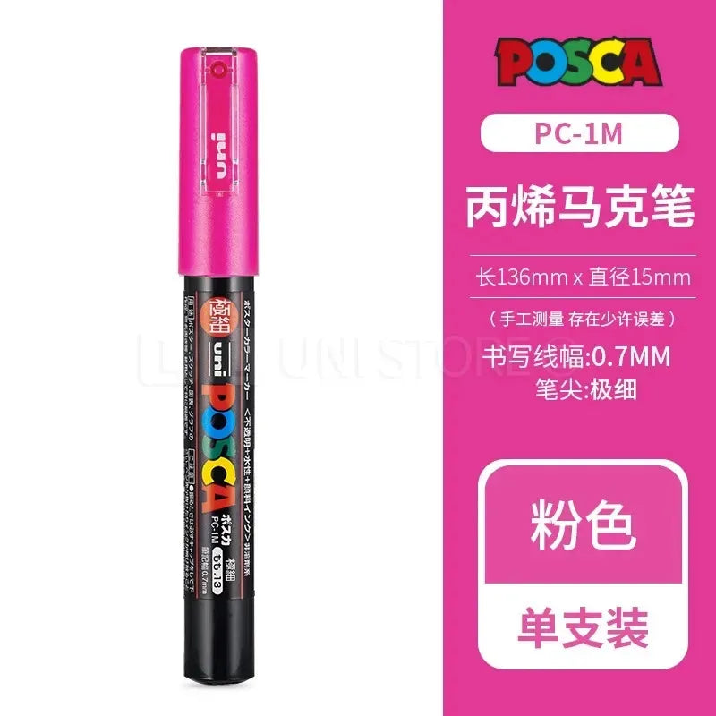 Uni POSCA Acrylic Paint Markers PC-1M 3M 5M – Multi-Colour Acrylic Paint Markers Axl PC-1M pink