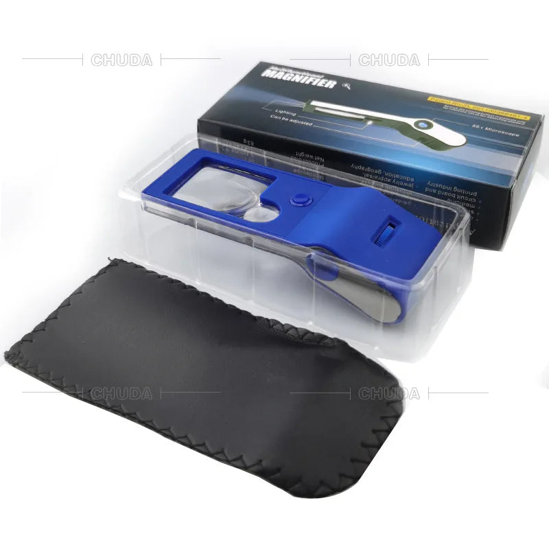 3X 10X 55X Handheld Magnifying Glass with LED & UV Light Handheld Magnifier Loupe Axl