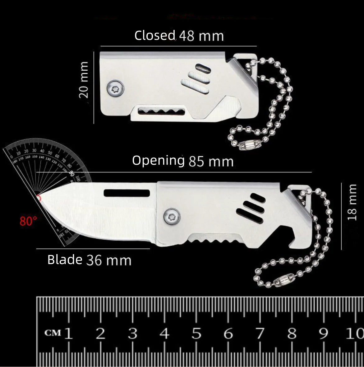 Mini Folding Pocket Knife – EDC Keychain Box Cutter Folding Pocket Knife Axl