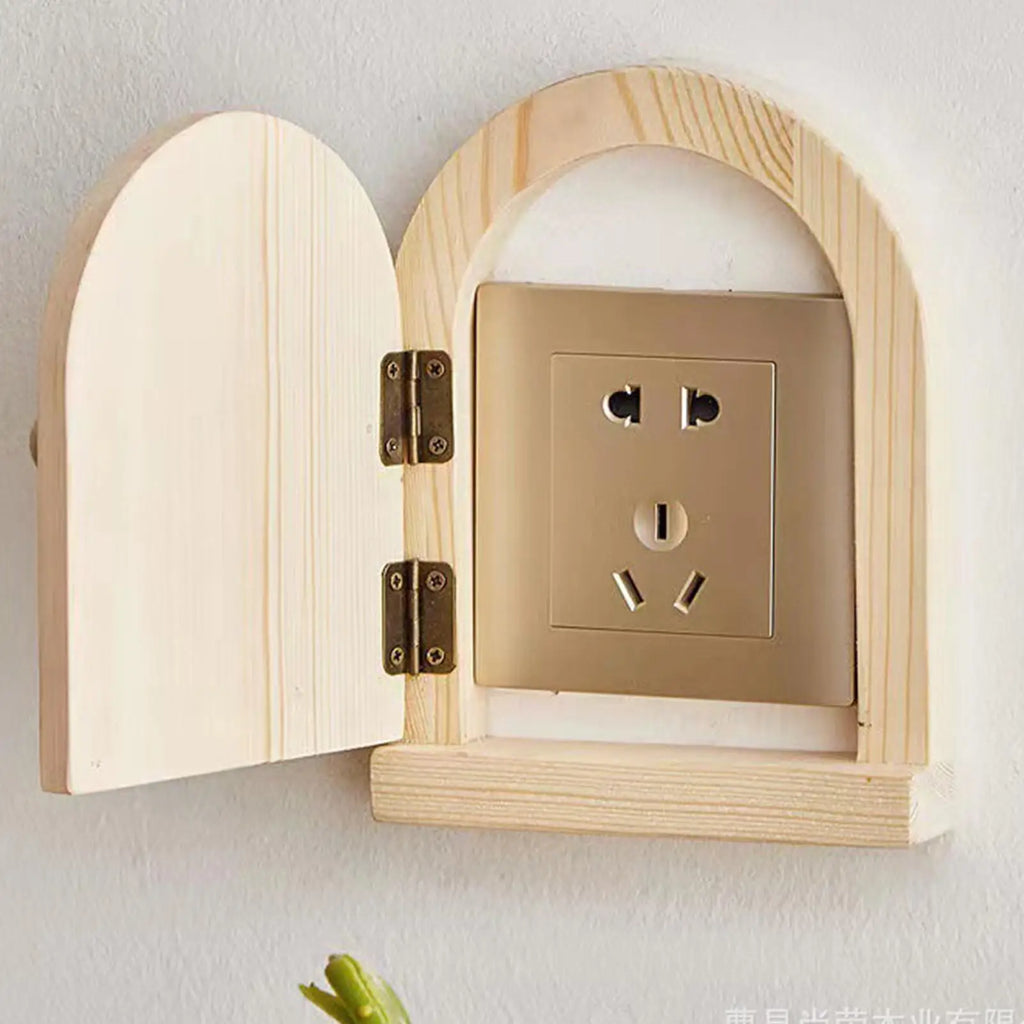 Fairy Door Wooden Wall Outlet Cover – Decorative Socket Frame Wall Socket Cover Axl