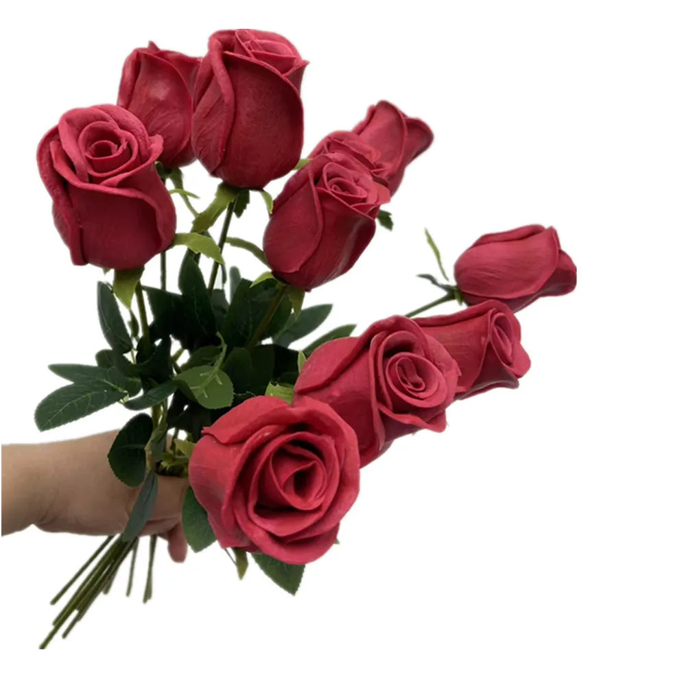 43CM Real Touch Artificial Rose Stem | Red Pink Black Orange Artificial Flower Stem Axl