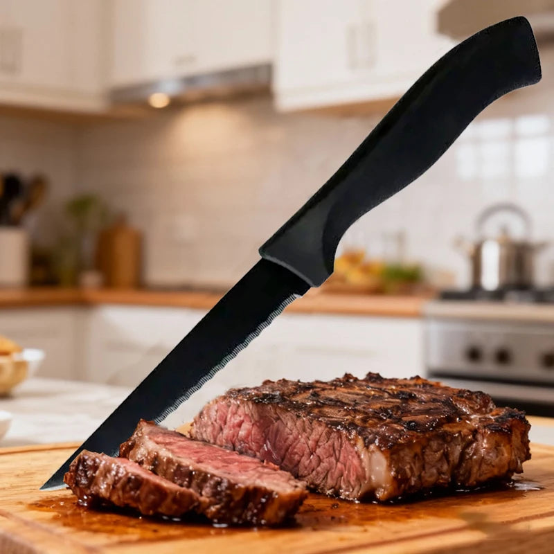 Black Matte Stainless Steel Steak Knife Set – 4, 6 or 8 Piece Steak Knife Set Axl
