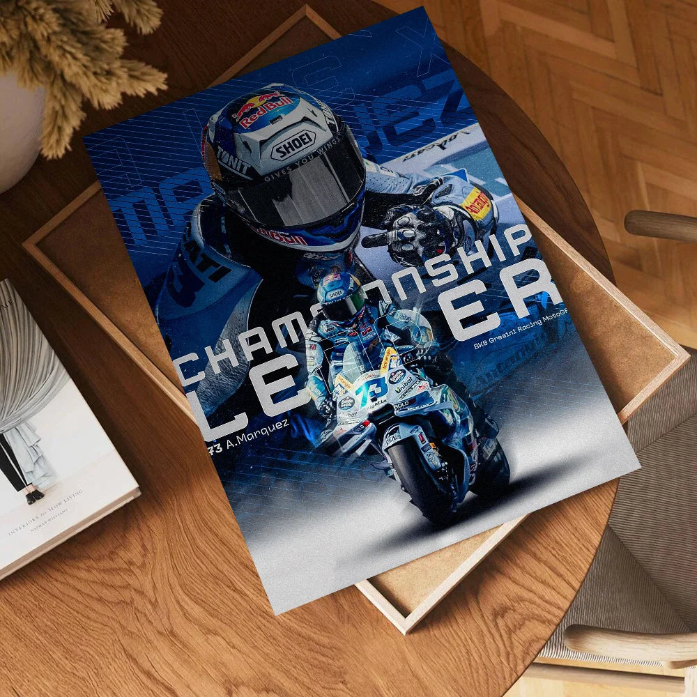MotoGP Wall Poster – Self-Adhesive Waterproof Art Sticker Wall Art Poster Axl