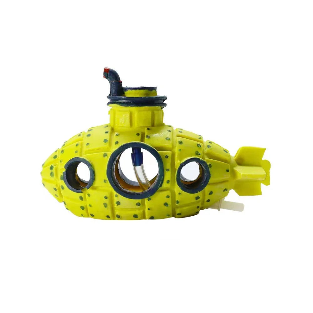 Resin Submarine Aquarium Ornament – Fish & Shrimp Hiding Cave Aquarium Ornament Axl