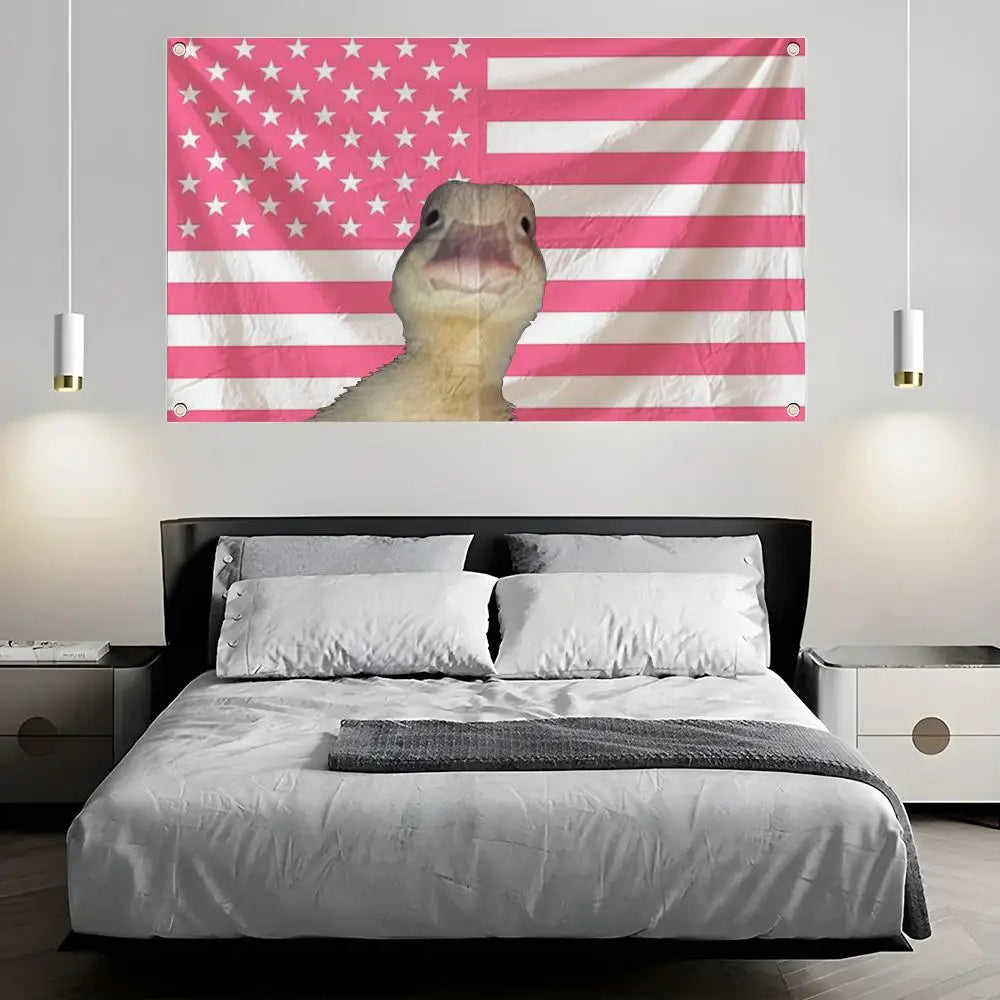 Funny Duck Art Flag – Indoor & Outdoor Banner Wall Decor Decorative Flag Axl