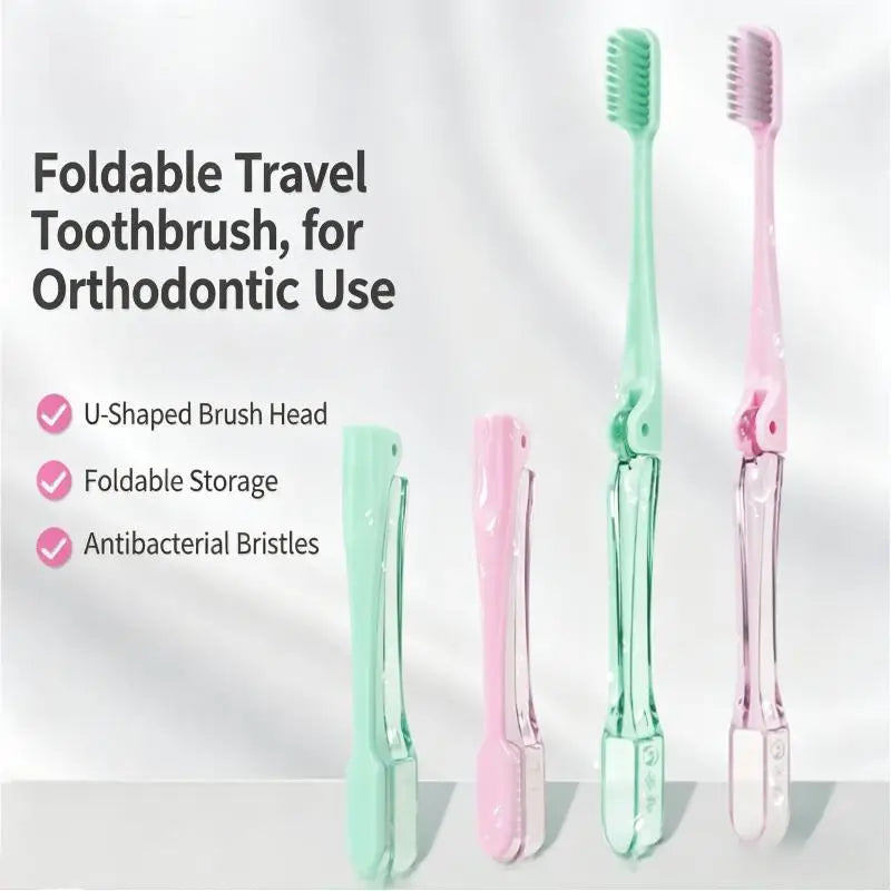 Portable Folding Travel Toothbrush – Soft Bristles, Compact Travel Toothbrush Axl