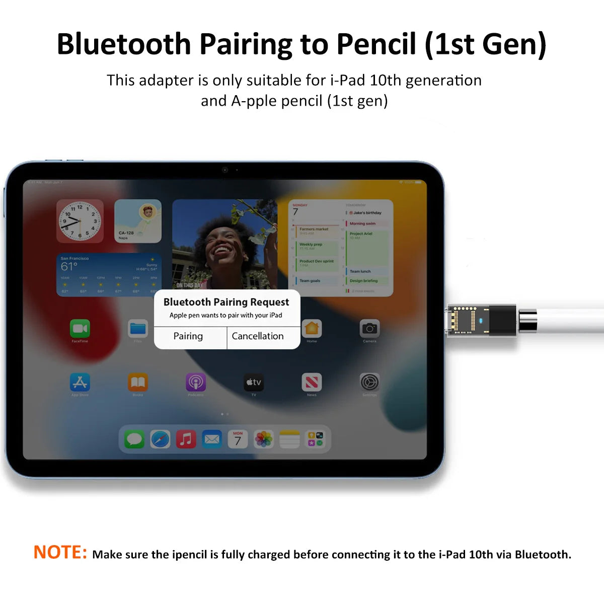 USB-C to Lightning Adapter for Apple Pencil 1st Gen | iPad 10 Stylus Charger Adapter Axl