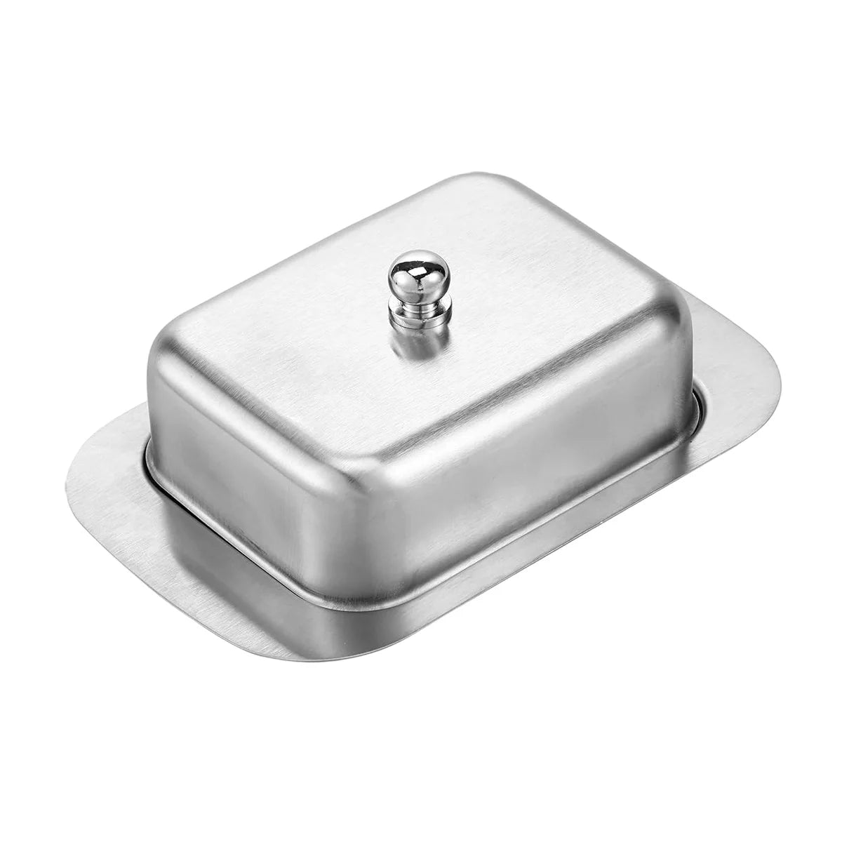 Stainless Steel Butter Dish with Lid & Handle | Cheese Container Butter Dish Axl Silver