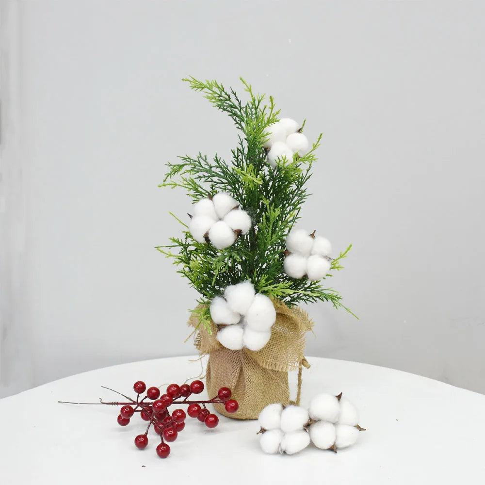 20 Pcs White Artificial Cotton Flower Heads for DIY Décor Artificial Flower Heads Axl