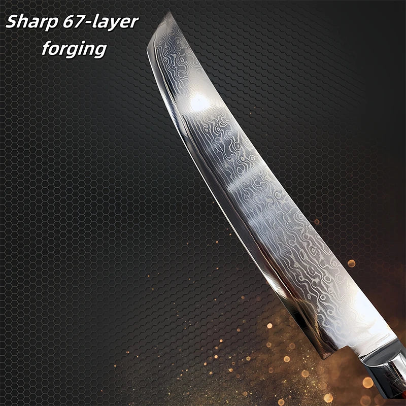 Damascus Steel Chef Knife – 67-Layer Kiritsuke Kitchen Knife Damascus Chef Knife Axl