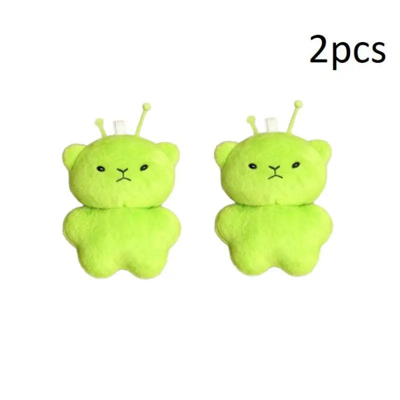 Green Alien Cat Plush Keychain – Cute Stuffed Charm 1/2 Pcs Plush Keychain Charm Axl A2