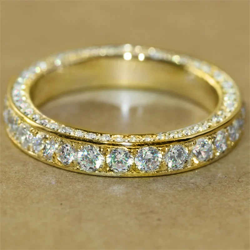 Huitan Women's Full Pavé CZ Wedding Band – Sizes 5–14 CZ Wedding Band Axl F1516 11