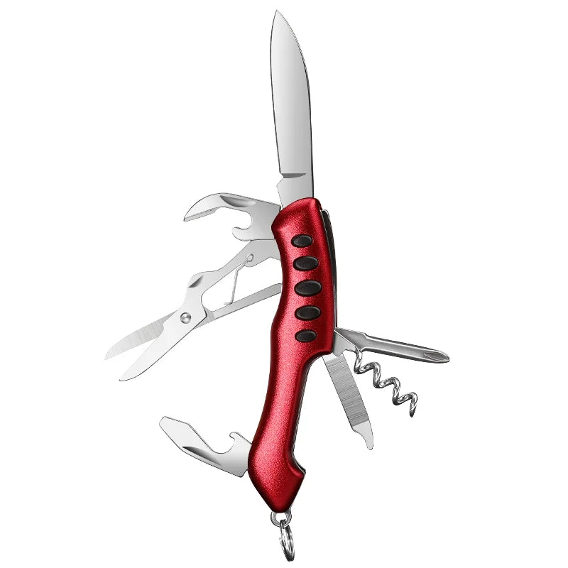PLYS 8/11-in-1 Folding Pocket Knife – EDC Stainless Multitool Folding Multitool Knife Axl 8 in 1-Red