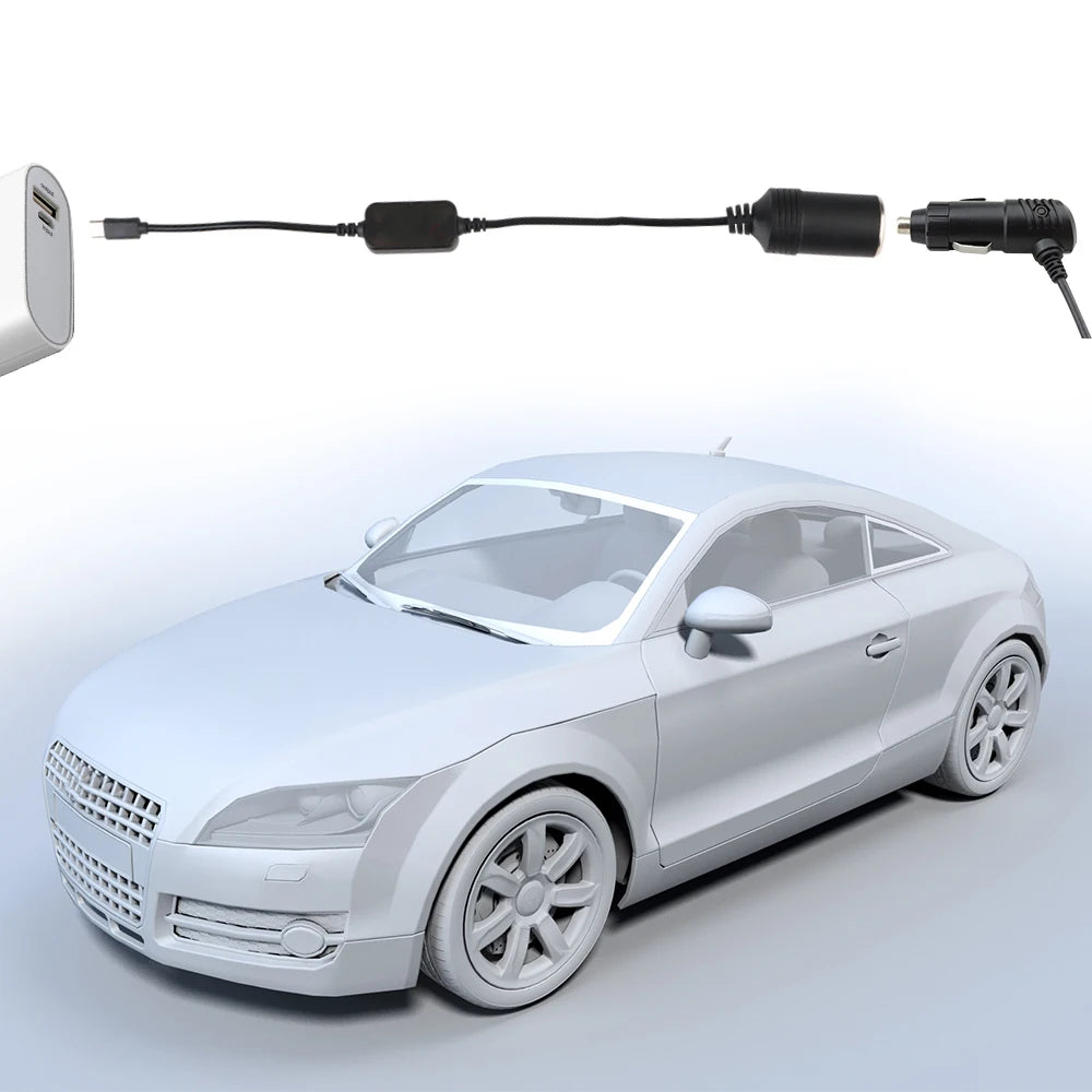 USB Type-C to 12V Cigarette Lighter Socket Adapter | 5V to 12V Car Power Adapter Axl