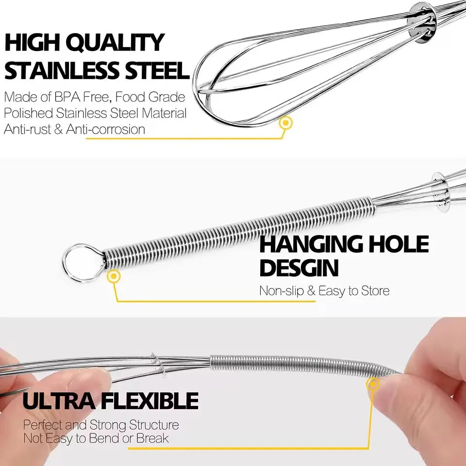 Mini Stainless Steel Manual Egg Whisk – Wire Kitchen Beater Manual Egg Whisk Axl