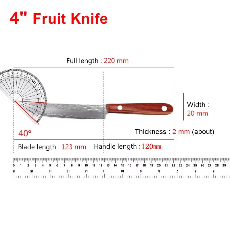 Hand Forged Damascus Steel Kitchen Knife – Wooden Handle Damascus Kitchen Knife Axl