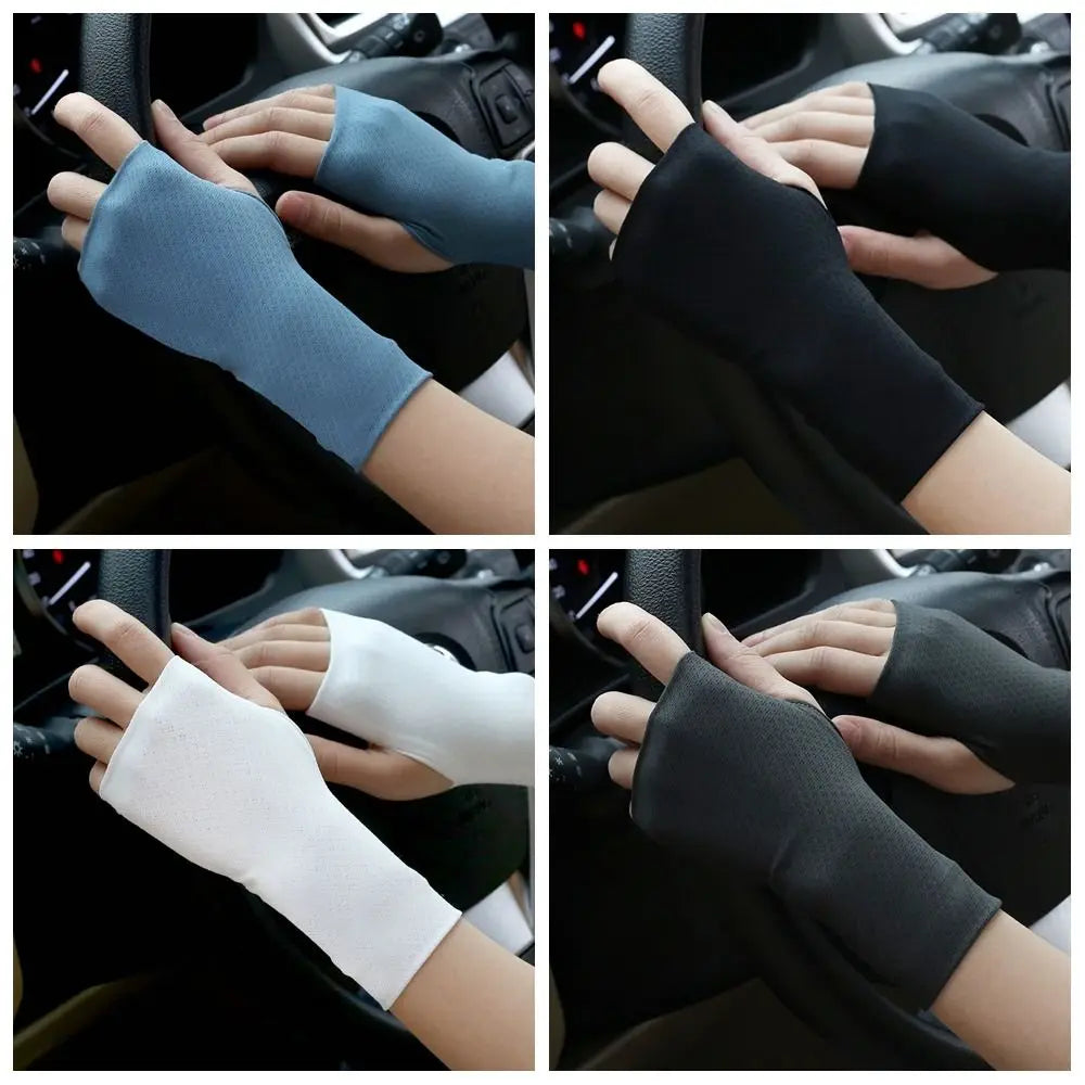 Ice Silk Fingerless Gloves – UV Arm Warmers for Cycling Arm Warmer Gloves Axl