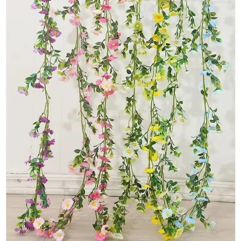 210cm Artificial Sunflower Daisy Vine – Silk Flower Rattan Decor Artificial Flower Vine Axl