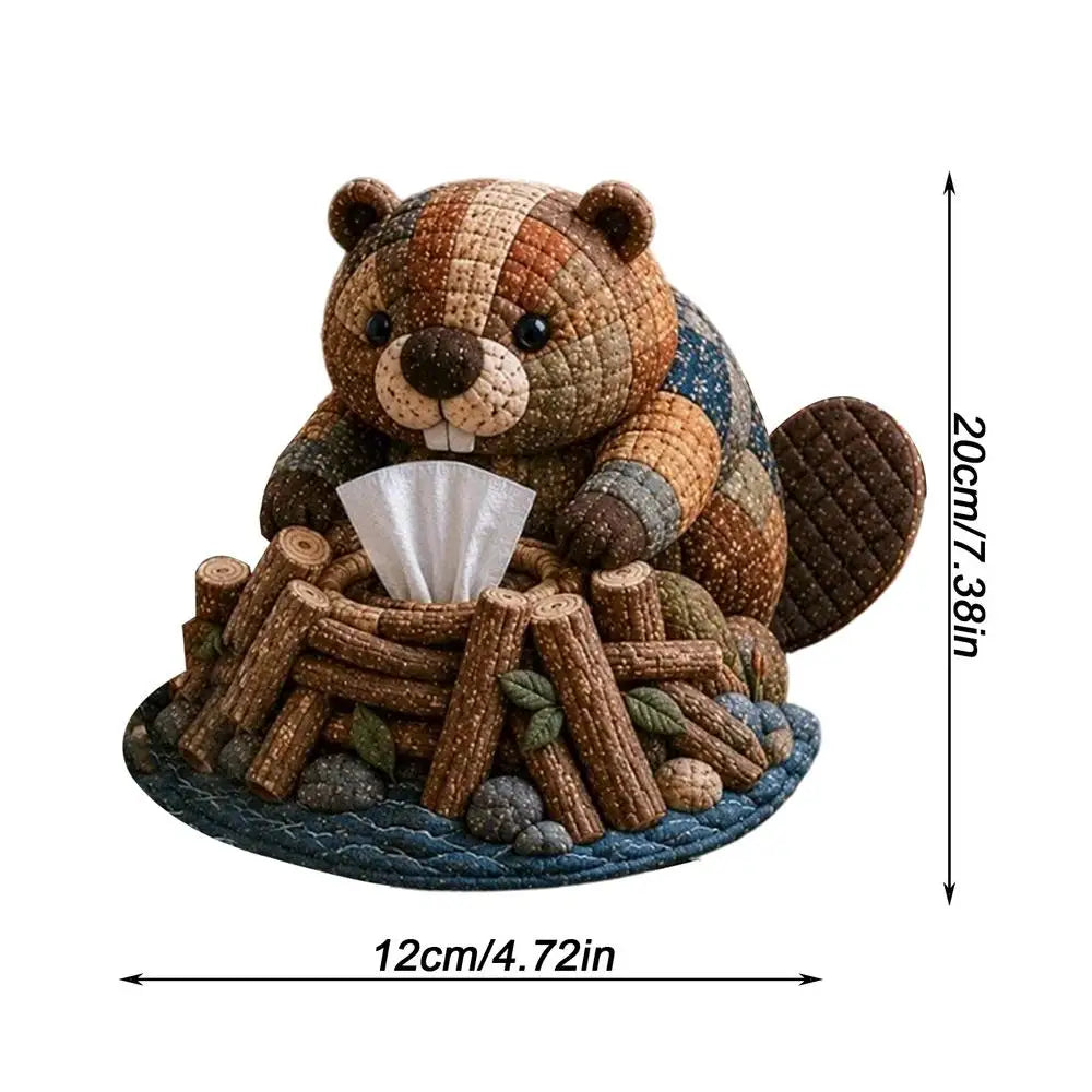 Animal Quilted Tissue Box Cover DIY Kit – Beginner Craft Set DIY Craft Kit Axl 04