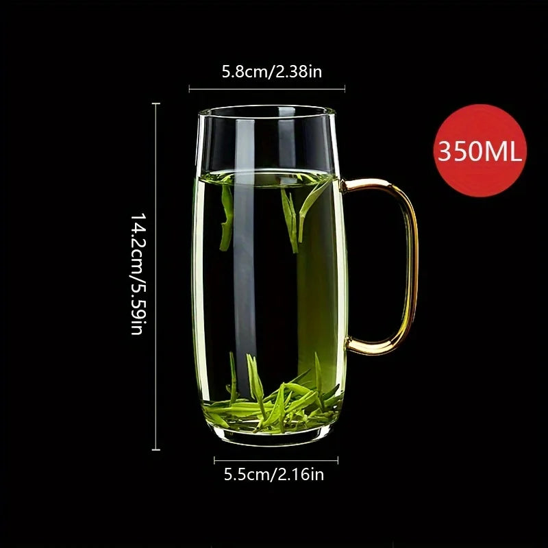 KEMORELA Heat-Resistant Glass Tea Cup with Handle | Microwave Safe Glass Tea Cup Axl