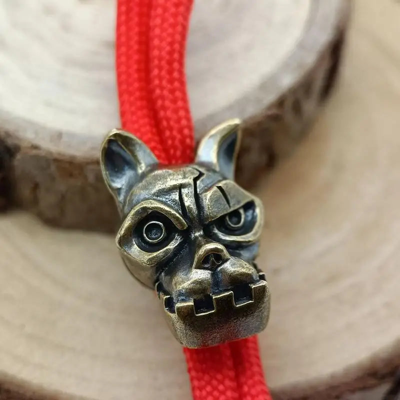 Bulldog Head Brass Bead – EDC Paracord Lanyard Pendant Paracord Pendant Bead Axl
