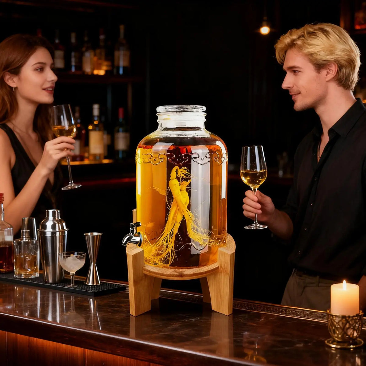 Natural Wood Drink Dispenser Stand – Weddings & Parties Drink Dispenser Stand Axl