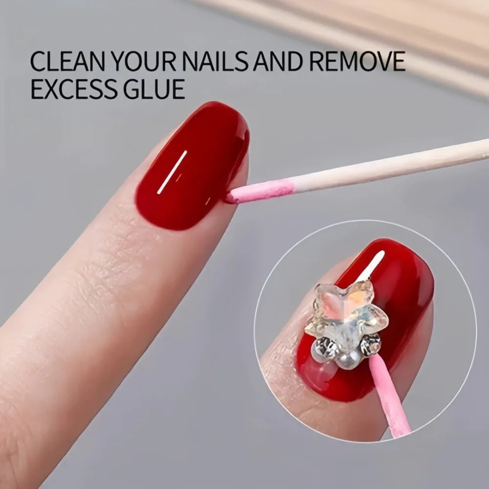 100-Pc Double-Ended Pointed Cotton Swabs – Nail & Makeup Cotton Swabs Axl