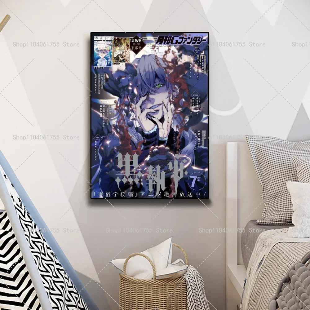 Black Butler Anime Wall Poster – Waterproof Self-Adhesive Sticker Anime Wall Poster Axl
