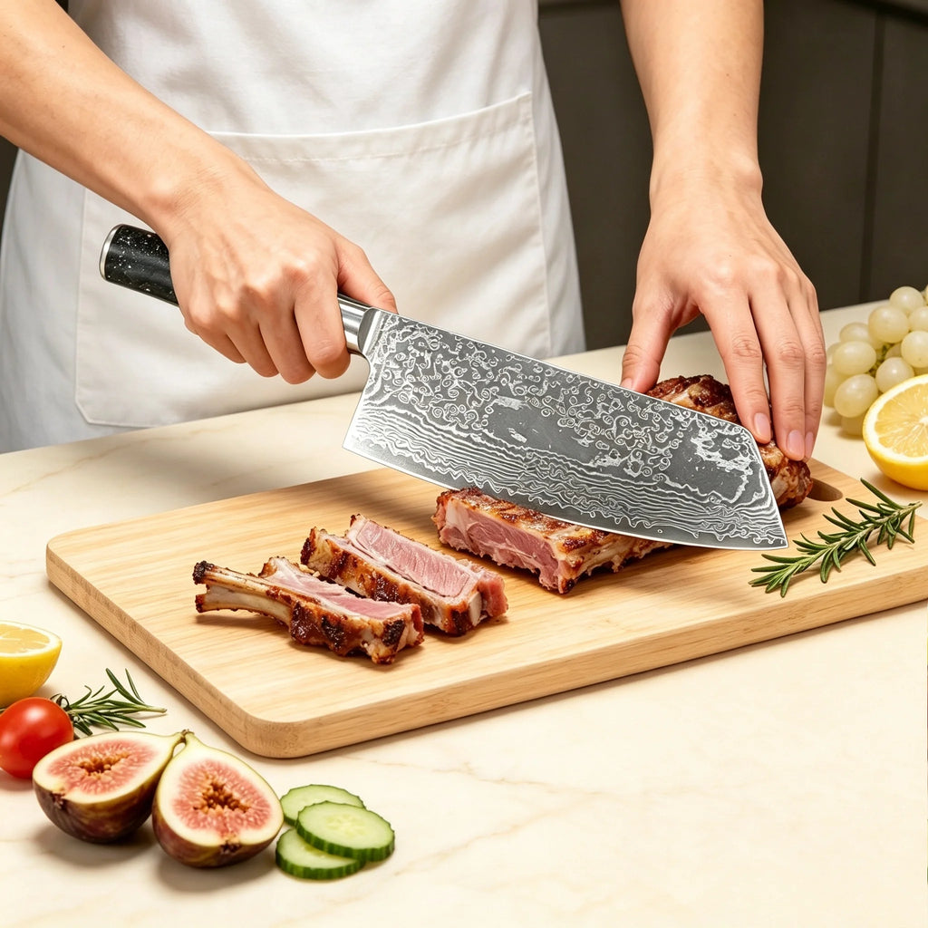 67-Layer Damascus Steel Cleaver Chef Knife – Sharp & Durable Damascus Chef Knife Axl