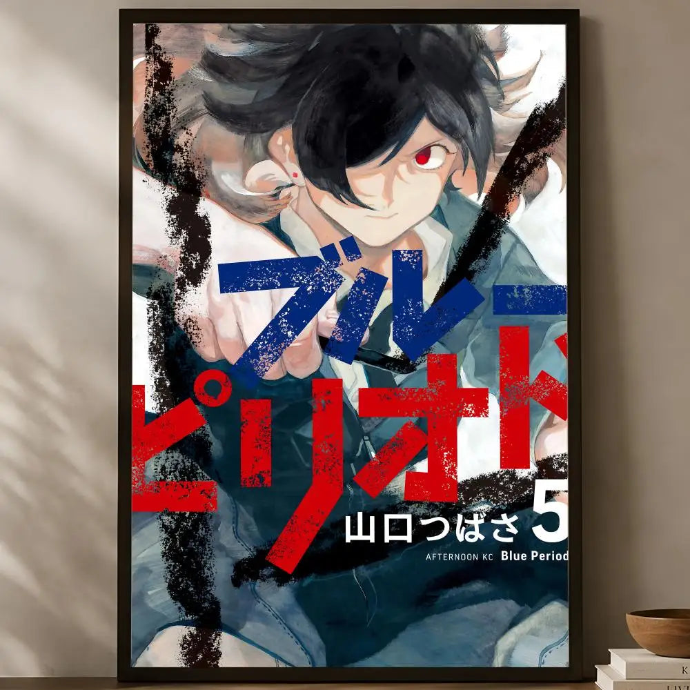 Blue Period Manga Poster – Self-Stick HD Waterproof Wall Art Wall Art Poster Axl White03 50X70cmNoframe