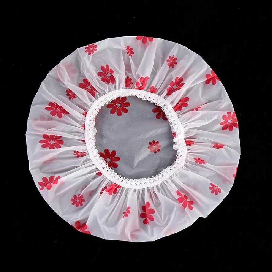 5-Pack Waterproof PEVA Shower Caps – Reusable Hair Caps for Women Shower Cap Set Axl