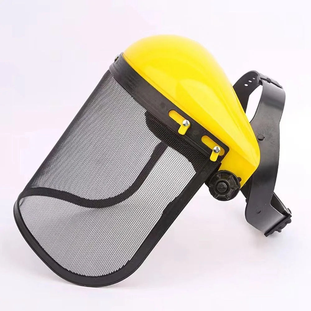 Chainsaw Helmet Mesh Face Shield – Adjustable Forestry Guard Safety Face Shield Axl Yellow