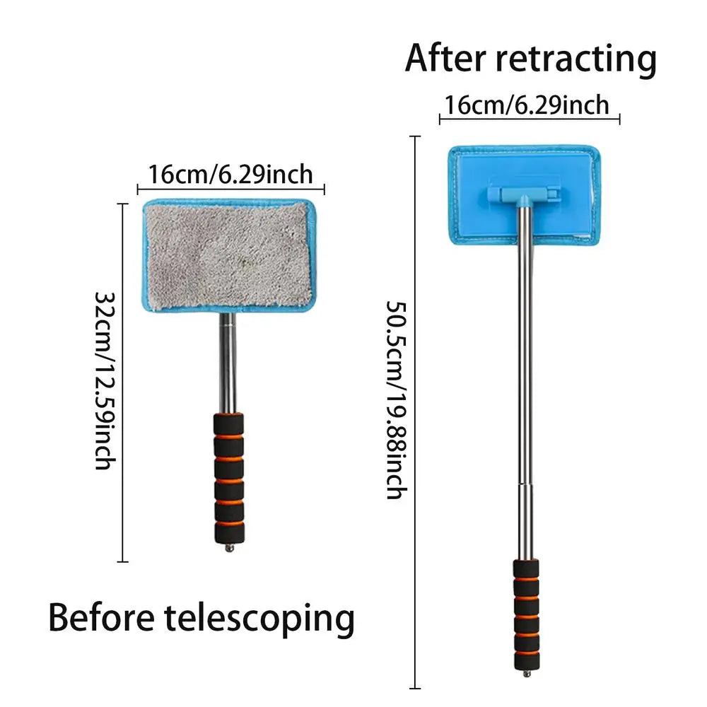 Microfiber Car Window Cleaner Tool – Telescopic Glass Brush Car Window Cleaner Axl Blue