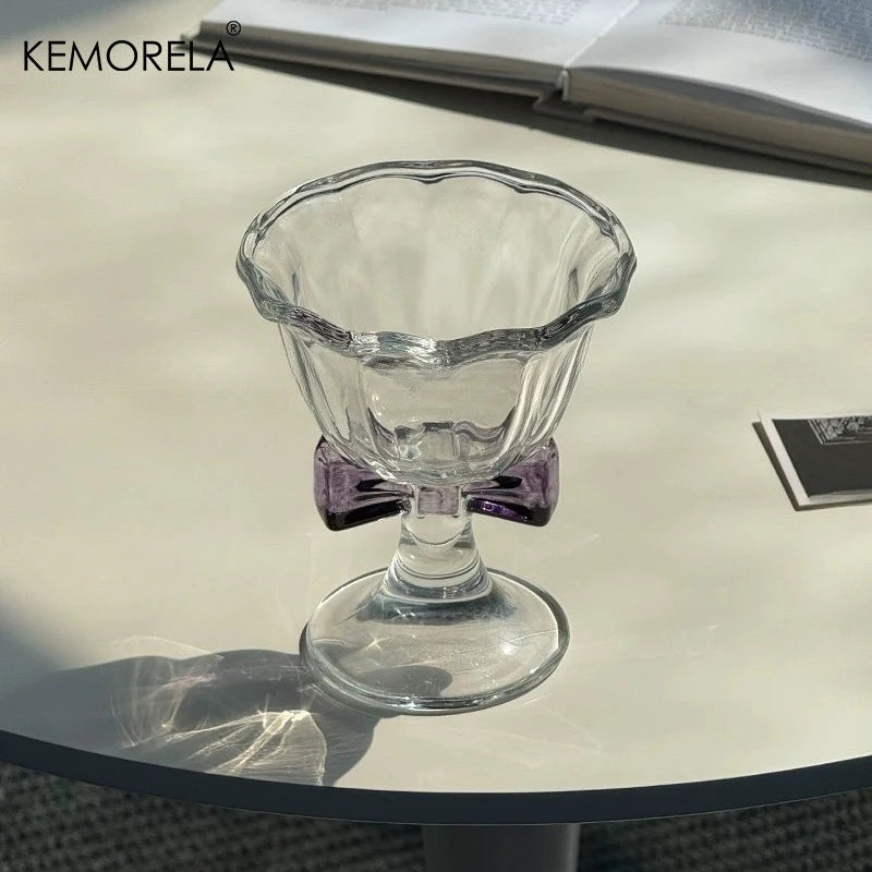 Bowknot Champagne Flute | Cocktail & Dessert Glass for Parties Champagne Flute Glass Axl Purple 220ML