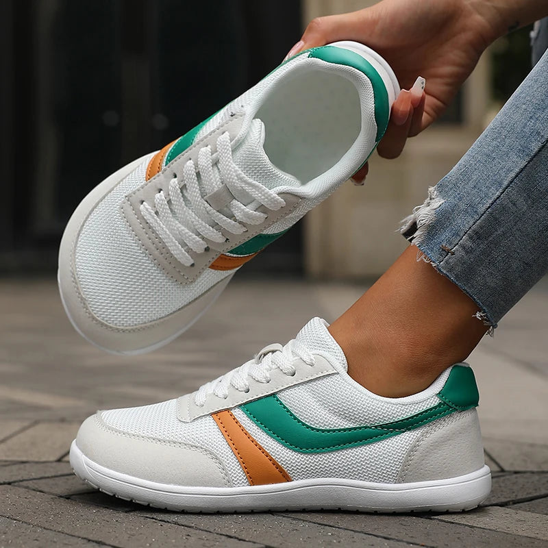 ZULIWAGN Wide Toe Barefoot Sneakers – Breathable Walking Shoes Barefoot Walking Sneakers Axl White Green 41
