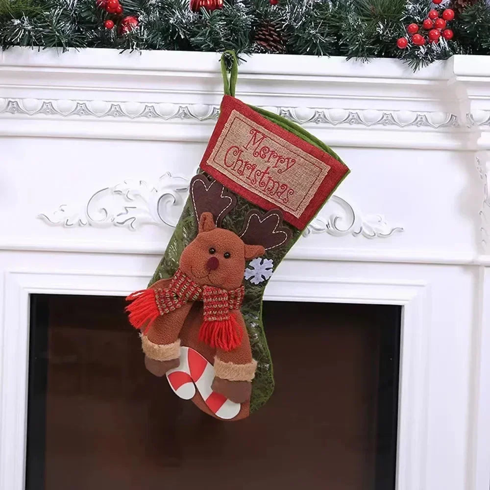 Large Christmas Stockings Set of 3 – Santa, Snowman & Reindeer Christmas Stockings Axl Elk