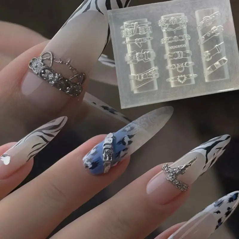 3D Silicone Nail Art Mold – Flower Butterfly Clover Design Nail Art Mold Axl