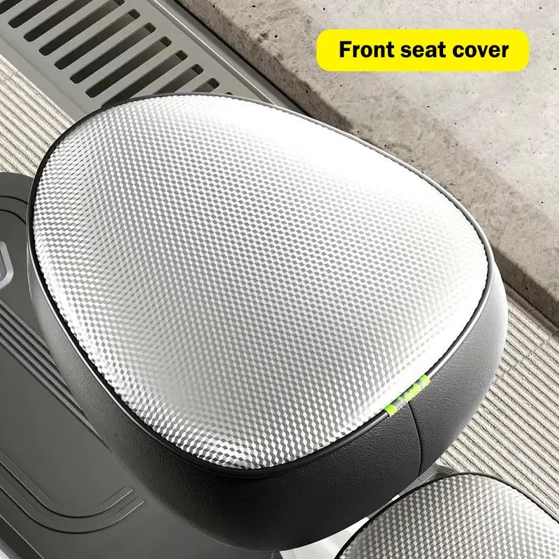 PU Leather E-Bike Seat Cover – Waterproof All-Season Universal Fit Bike Seat Cover Axl Front Silver