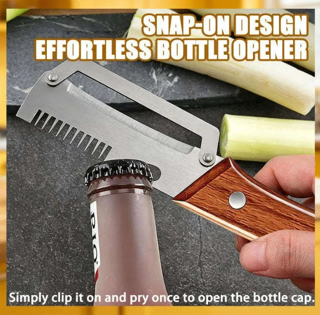 3-in-1 Stainless Steel Fruit Peeler with Oak Handle Fruit & Vegetable Peeler Axl