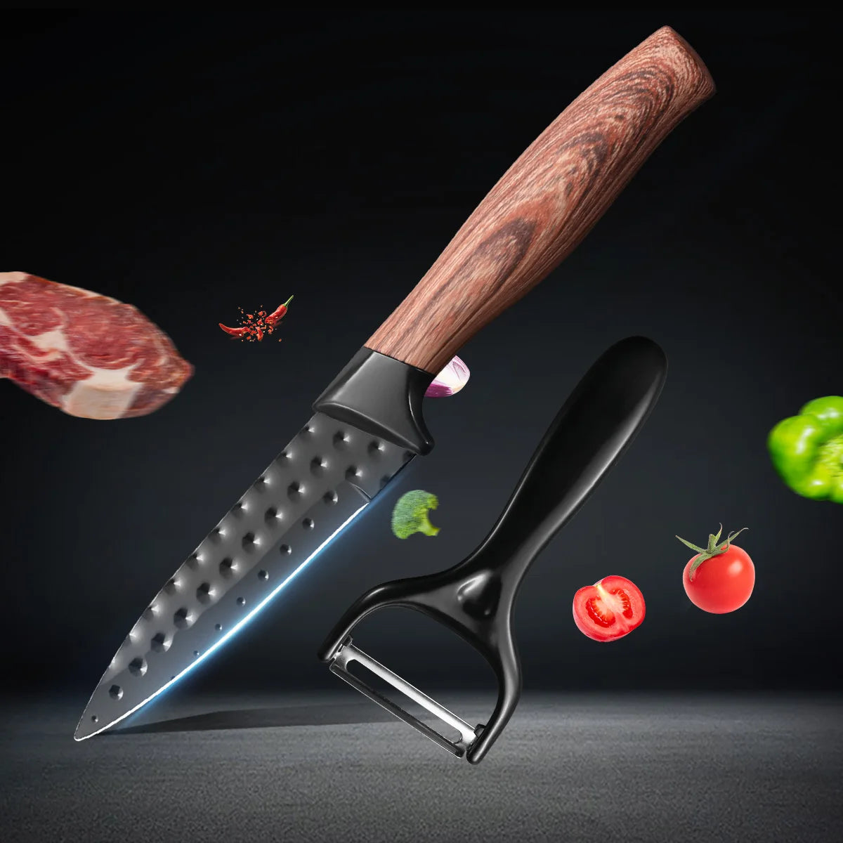 2-Piece Stainless Steel Paring & Fruit Knife Set | Non-Stick Paring Knife Set Axl