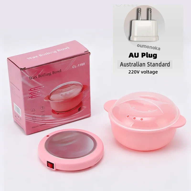 Oumonoka Wax Heater – Food-Grade Silicone Depilatory Pot Wax Heater Machine Axl AU-Flexi Sile Pink