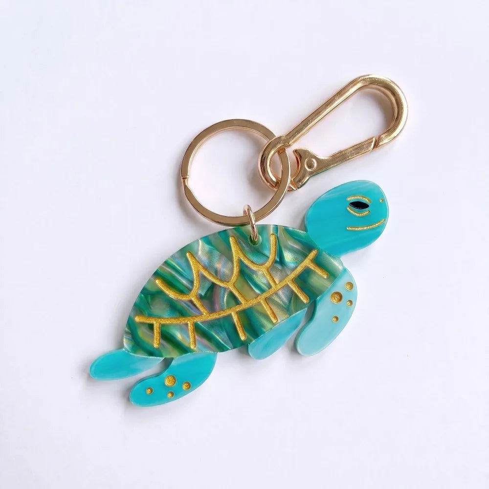 Retro Ocean Acrylic Keychain – Surfboard Crab Bag Charm Pendant Acrylic Keychain Charm Axl Style 14
