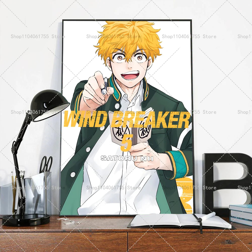 Wind Breaker Anime Wall Poster – Self-Adhesive Waterproof Sticker Anime Wall Poster Axl z5 40x60cm No Frame