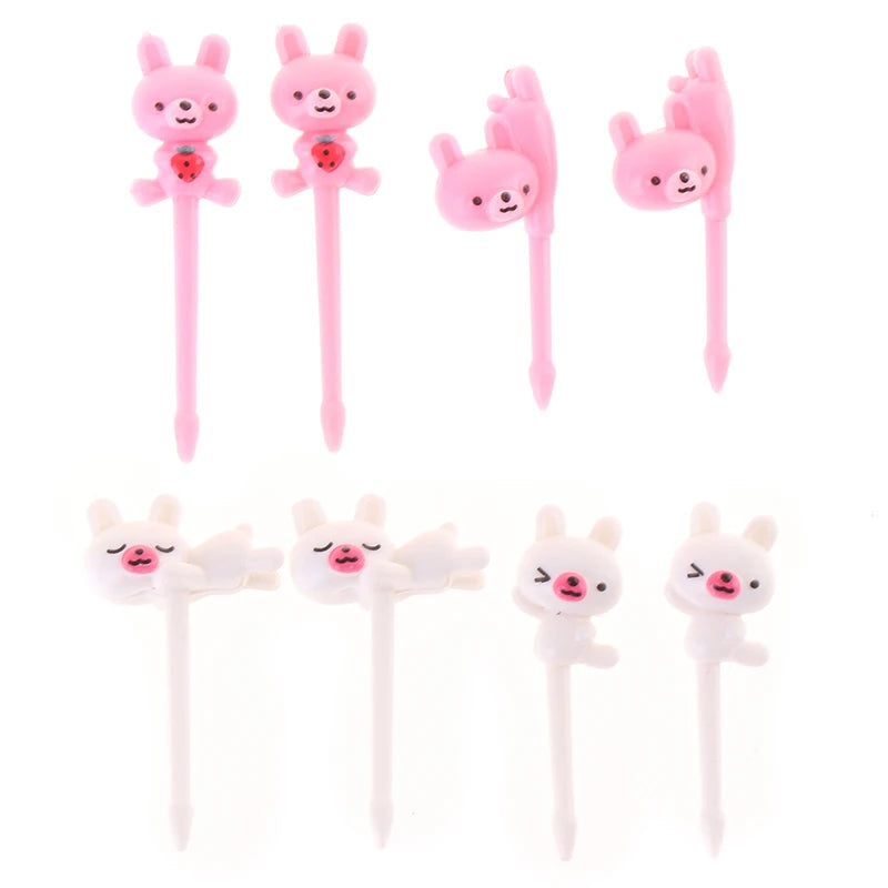 8-Piece Cute Animal Fruit Forks – Kids Bento & Party Picks Fruit Fork Set Axl one size