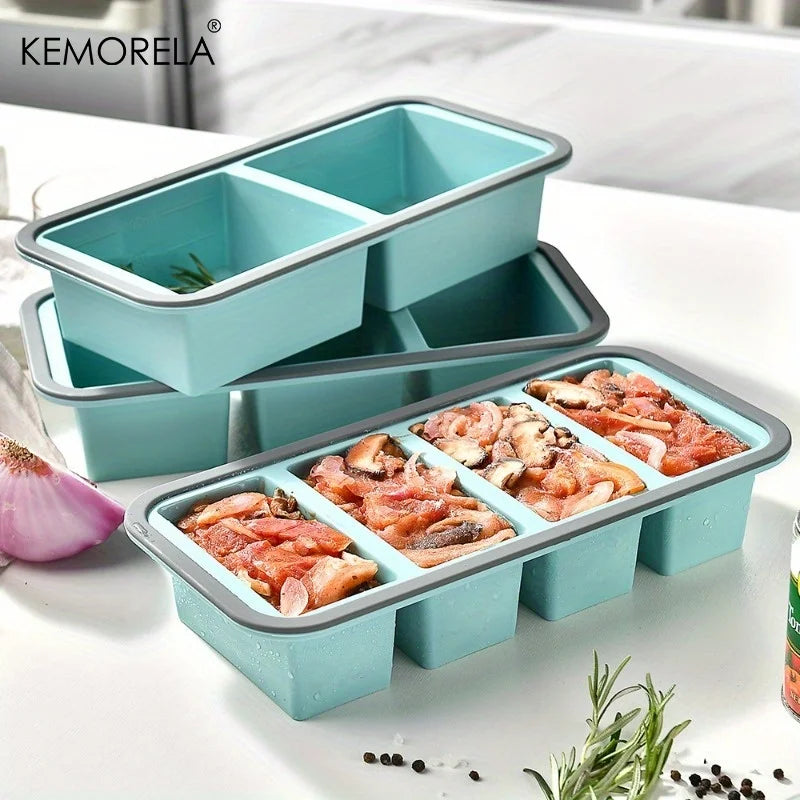 KEMORELA Silicone Food Storage Container 2/3/4 Grid Airtight Food Storage Container Axl