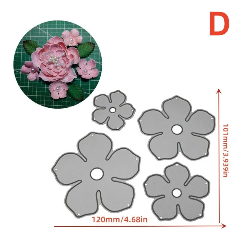 Flower & Leaf Metal Cutting Dies – Scrapbooking & Cards Metal Cutting Dies Axl D