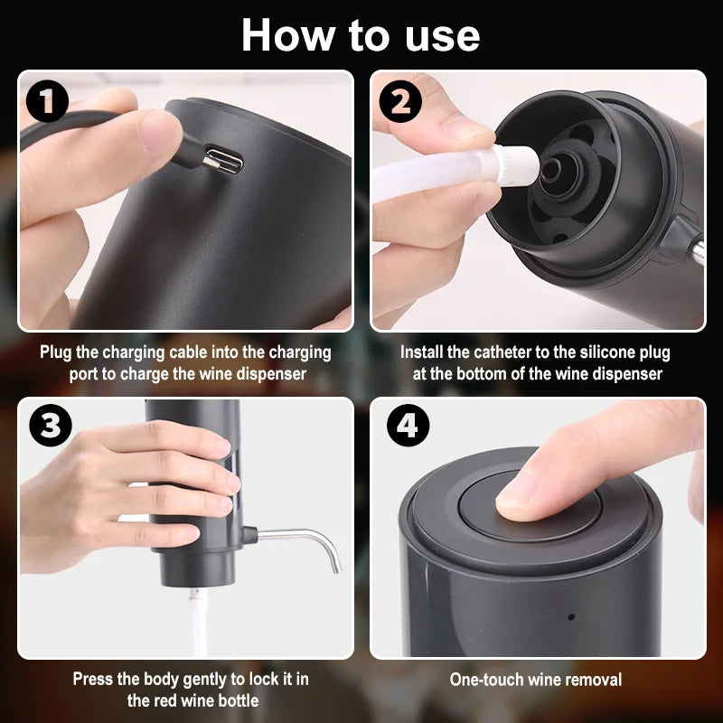 BALASHOV Electric Wine Aerator Dispenser – One-Touch Decanter Electric Wine Aerator Axl